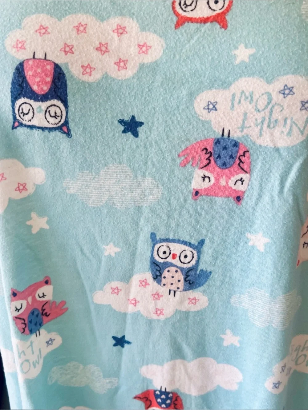 Secret Treasures Blue Owl Print Short-Sleeve Nightgown - Picture 7 of 8
